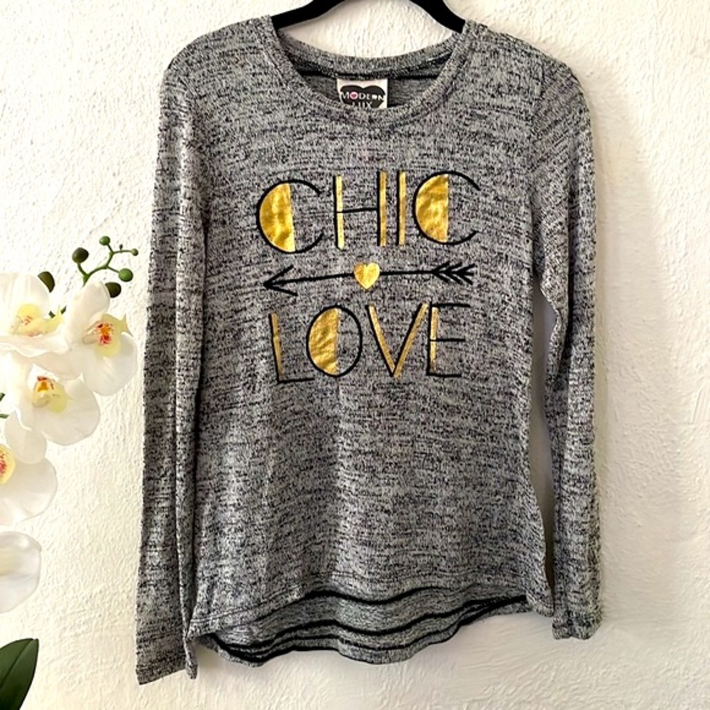 Modern Lux Gray Sweater Chic Love Sweater Size Small